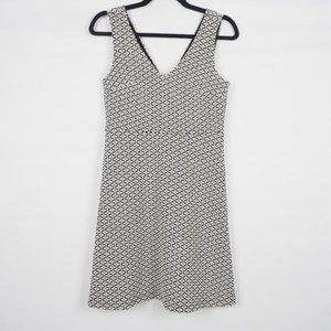 LOFT Sleeveless Dress Jaquard Black White 00